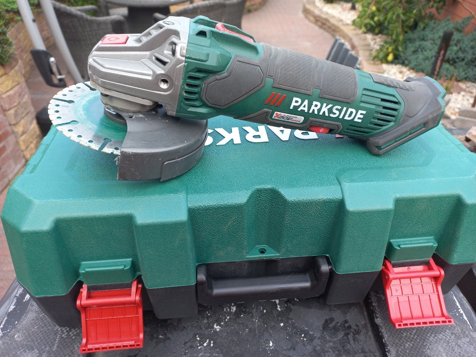 Parkside Haakse Slijper met Koffer - Zo goed als nieuw, Ophalen of Verzenden, Zo goed als nieuw, Haakse slijper, Parkside