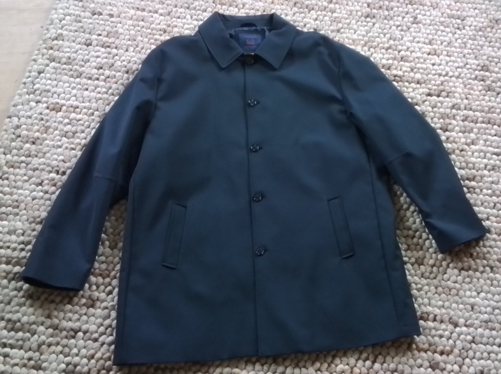 donkerblauwe halflange tussendoorjas , 62 , 4xl, Blauw, Overige maten, Ophalen of Verzenden, Zo goed als nieuw