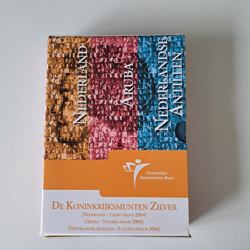 Koninkrijksmunten Zilver 2004 - Nederland, Aruba, Antillen, Setje, Koningin Beatrix, Zilver, Euro's