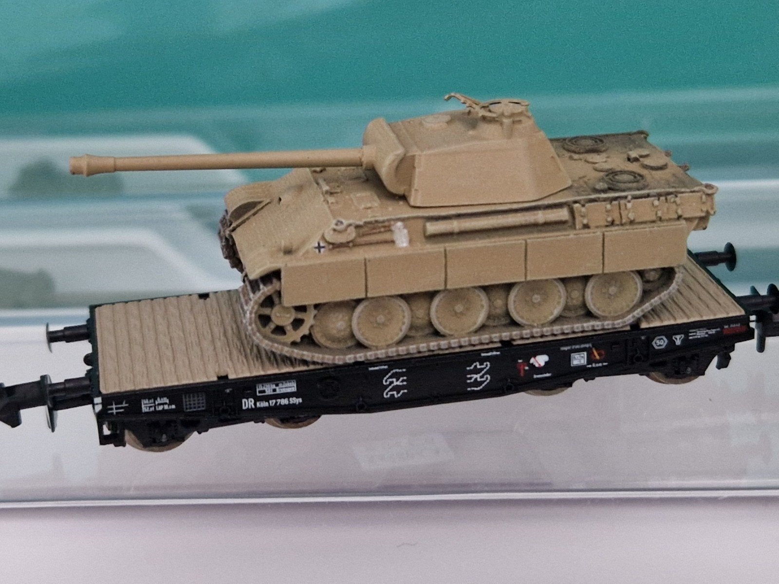 3 delige set zwaarlast met Panther tank, Treinset, Gelijkstroom, Fleischmann, Nieuw