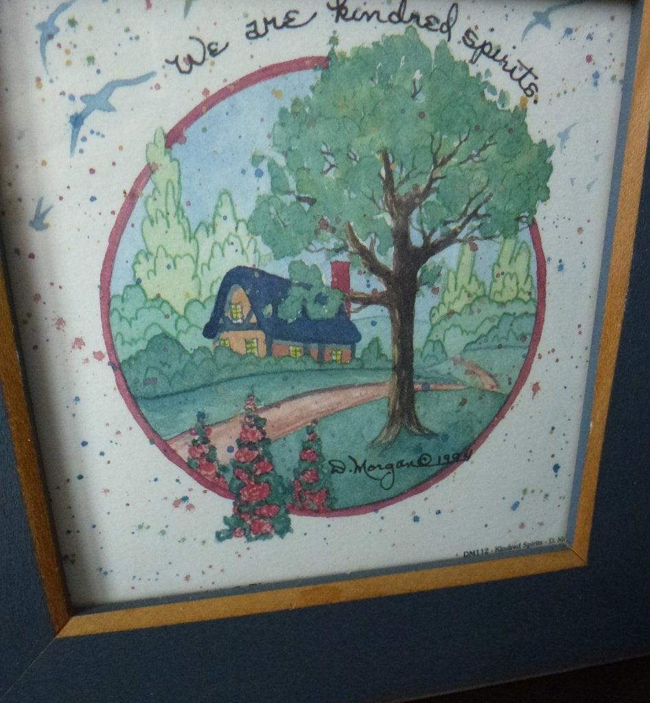 Vintage een ingelijste aquarel van D. Morgan 1994 gesigneerd, Ophalen of Verzenden, Landschap, Aquarel, Papier