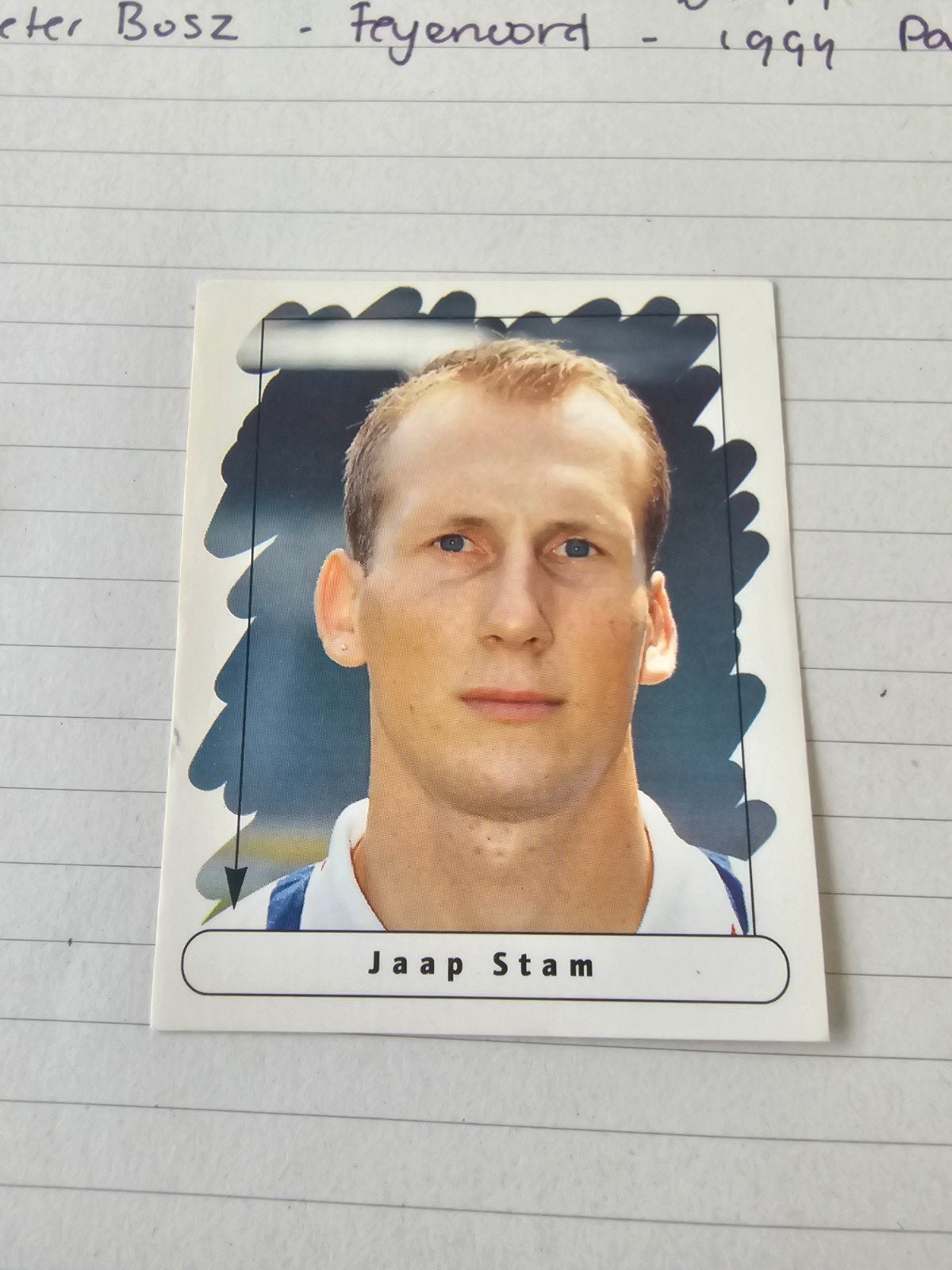 Jaap Stam  voetbal ptt telecompetitie, Verzamelen, Ophalen of Verzenden, Overige binnenlandse clubs, Poster, Plaatje of Sticker