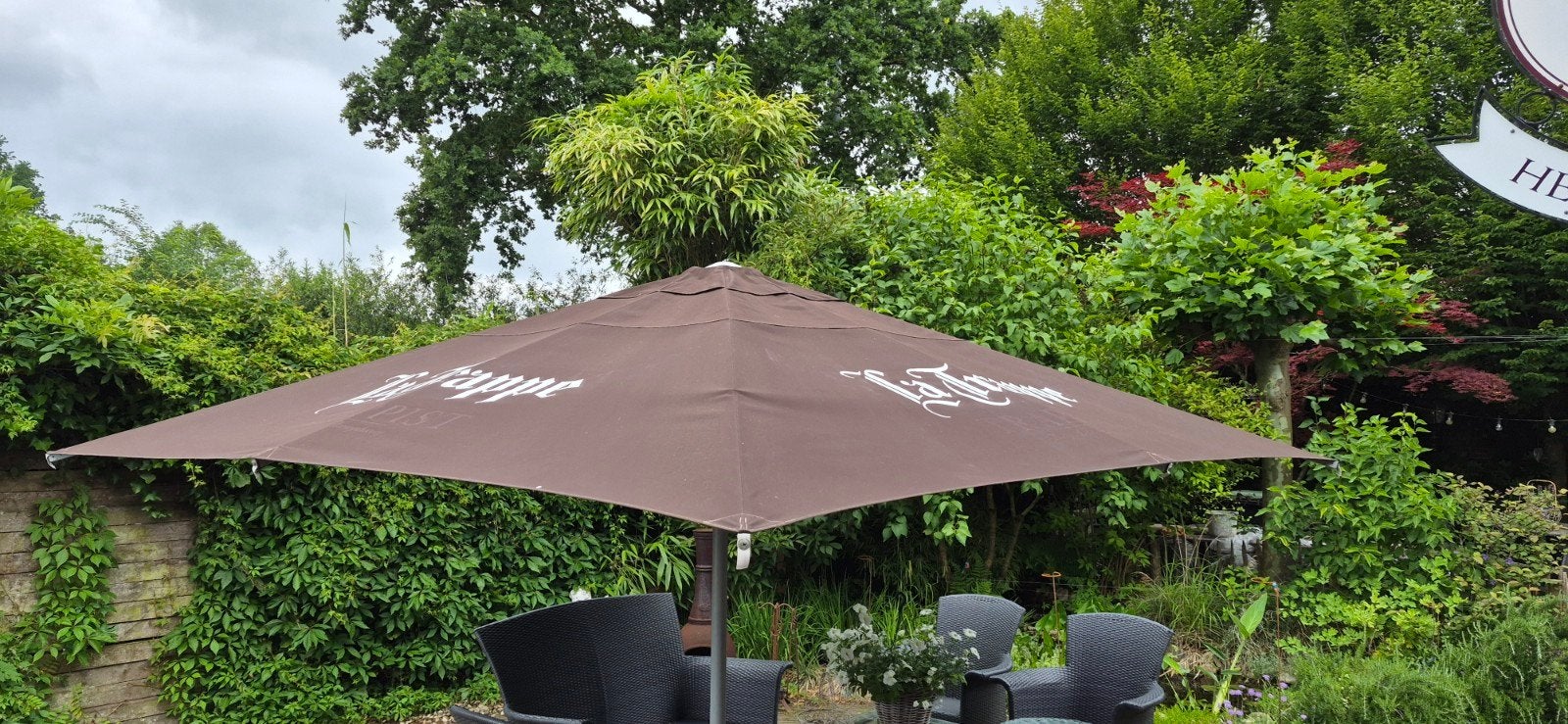 La Trappe parasol 350 x 350 cm, Verzamelen, Biermerken, Ophalen, Gebruikt, Overige typen