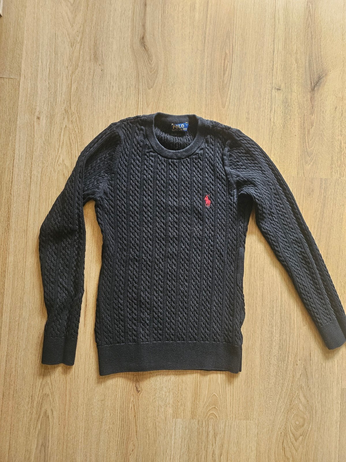 Polo Ralph Lauren kabelgebreide trui - Zwart, Kleding | Dames, Maat 38/40 (M), Polo Ralph Lauren, Zwart, Ophalen of Verzenden