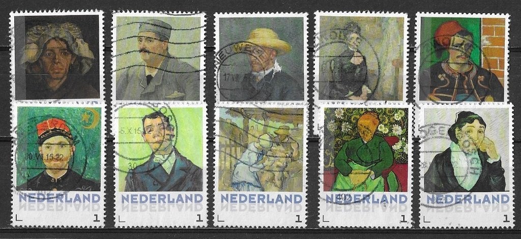 10 PERSOONLIJKE ZEGELS VICENT VAN GOGH GESTEMPELD NR 3, Ophalen of Verzenden, Na 1940, Gestempeld