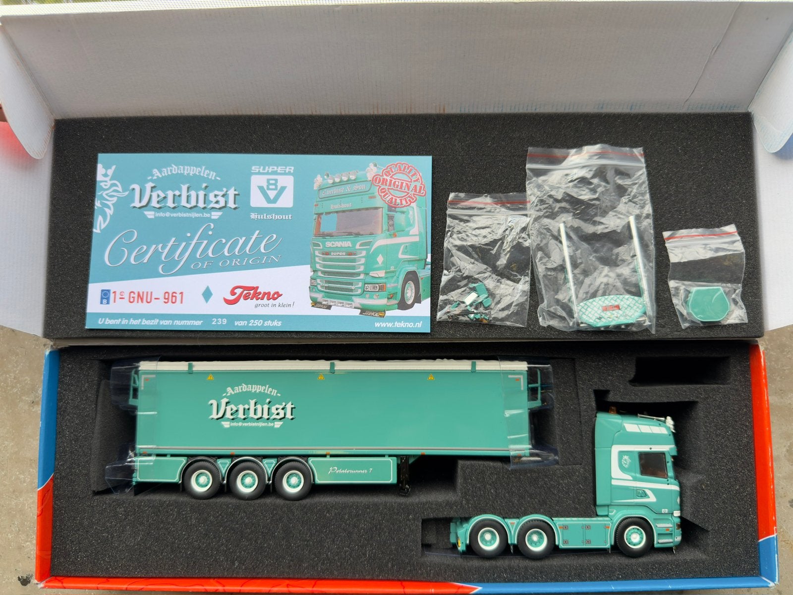 Tekno 1:50 Verbist Scania R Serie, Hobby en Vrije tijd, Modelauto's | 1:50, Verzenden, Nieuw, Bus of Vrachtwagen, Tekno