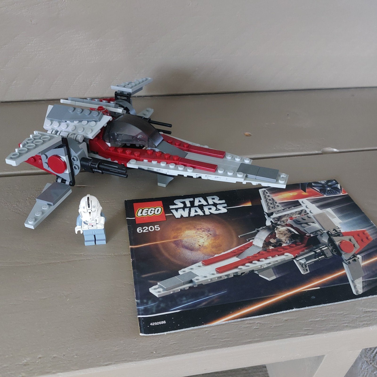 Lego Star Wars 6205 V-wing Fighter met minifiguur, Star Wars, Lego, Ophalen of Verzenden, Zo goed als nieuw