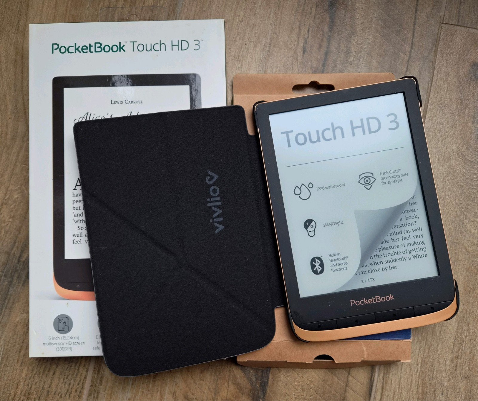 zgan Pocketbook Touch HD 3 ereader met nieuwe sleepcover, 6 inch of minder, Ophalen of Verzenden, Zo goed als nieuw, Touchscreen