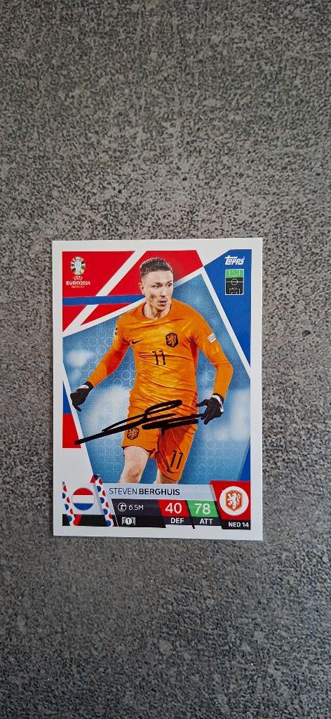 Topps trading card met handtekening; Steven Berghuis # Ajax, Ophalen of Verzenden, Nieuw, Ajax, Spelerskaart