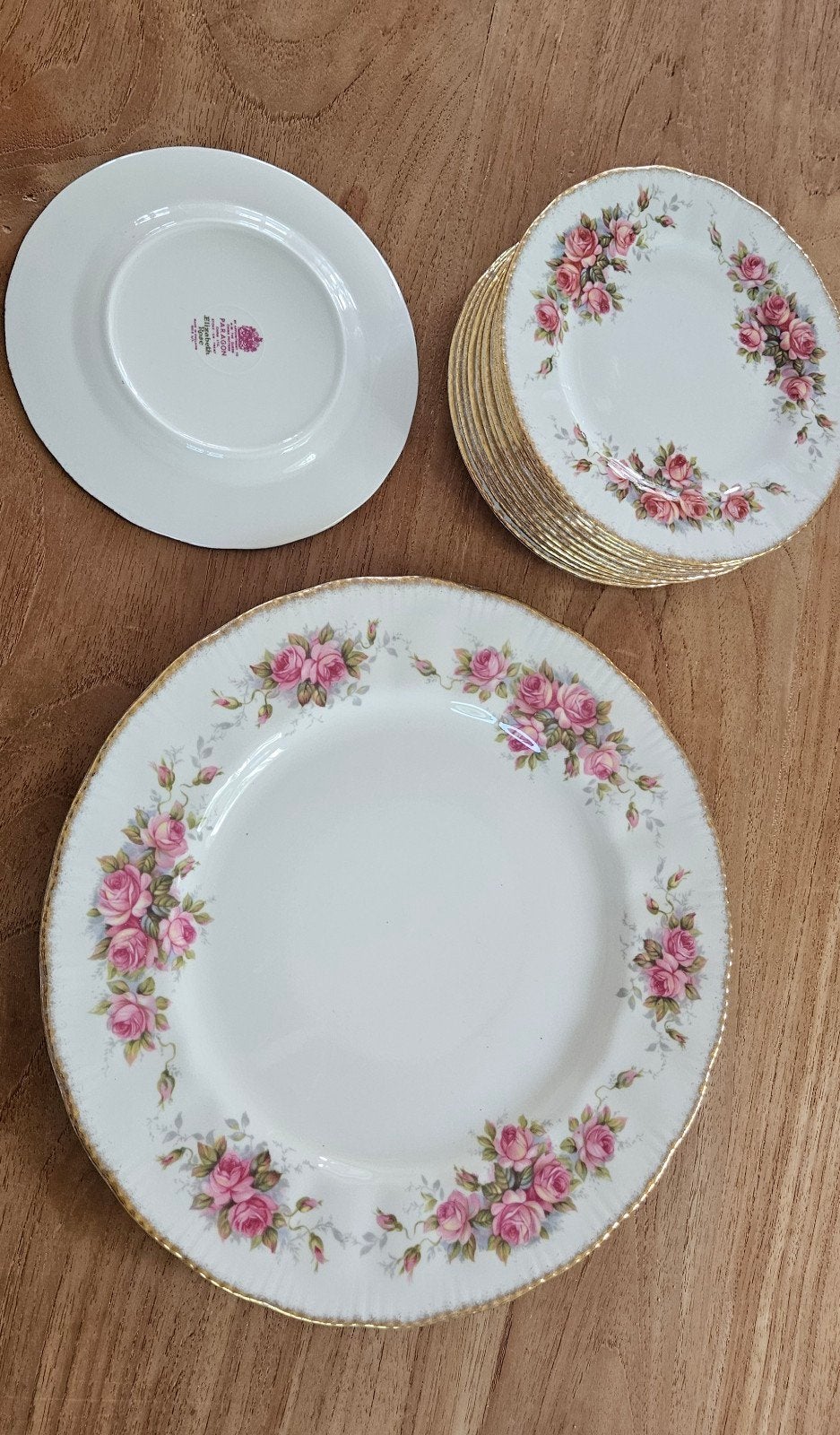 Paragon Elizabeth Rose 12-delig gebakservies Engelse stijl, Ophalen
