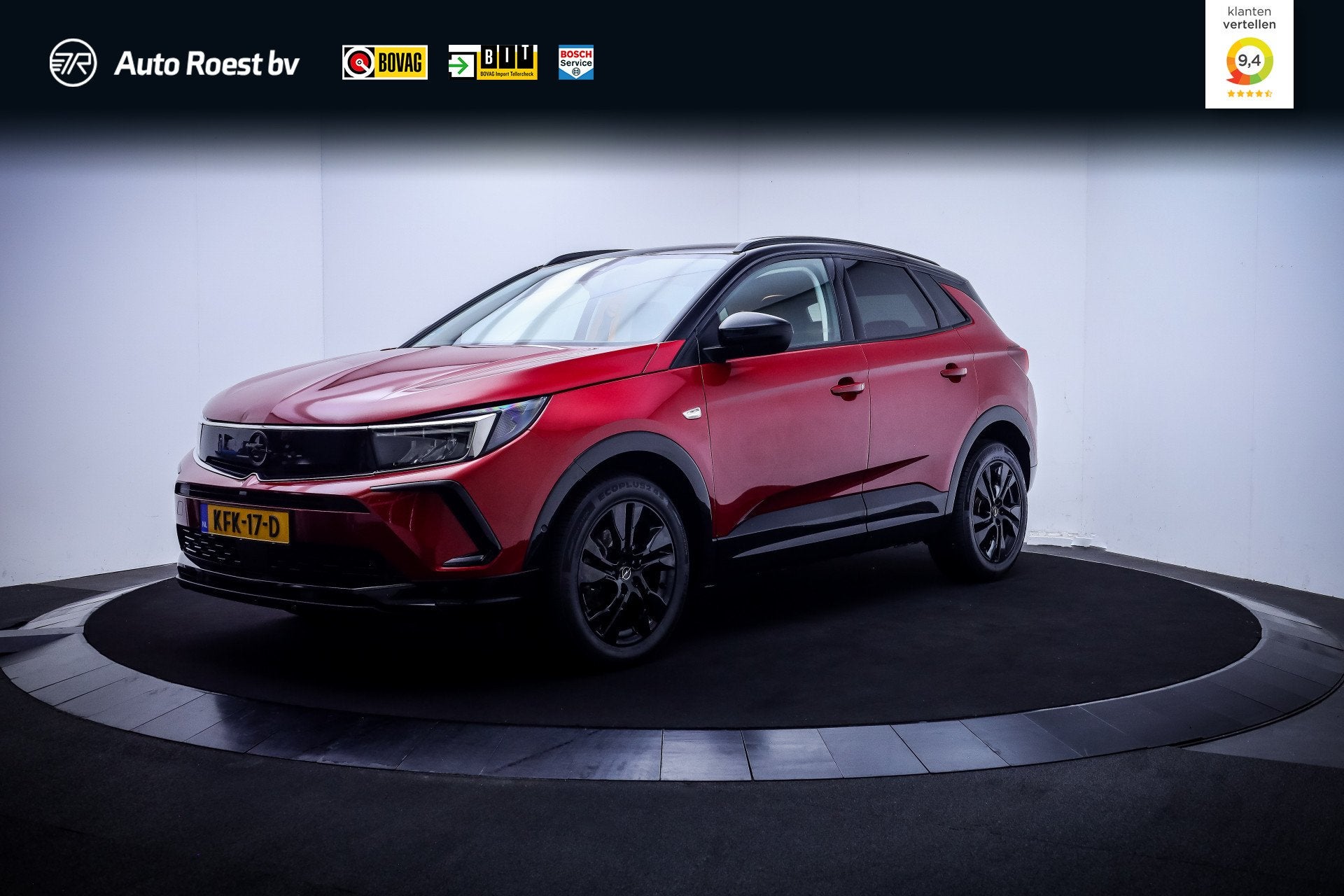 Opel Grandland 1.2T 130Pk GS-Line FULL LED | 360 CAM | CARPL, Auto's, Dealer onderhouden, Stof, Gebruikt, Zwart