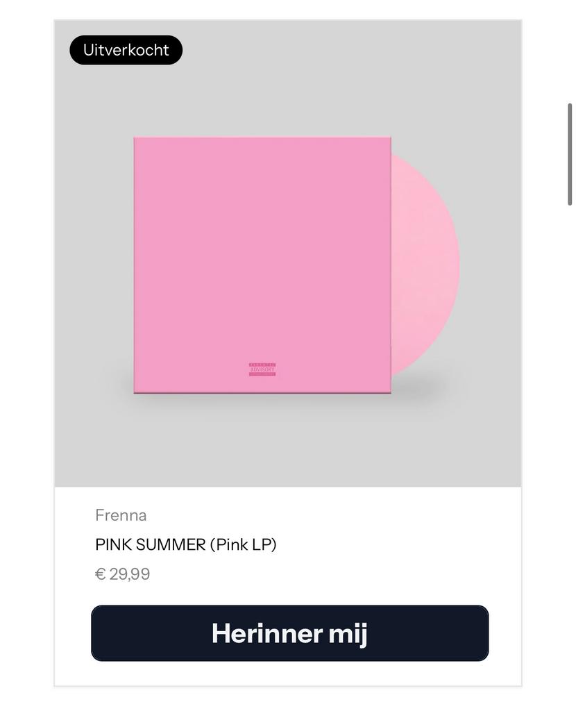 GEZOCHT! Frenna - Pink Summer (Pink LP) Vinyl, Ophalen of Verzenden, 2000 tot heden, Gebruikt, 12 inch