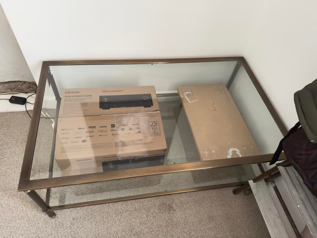 Mooie salontafel met dubbel glas, Huis en Inrichting, Ophalen, Gebruikt, 100 tot 150 cm, 50 tot 100 cm