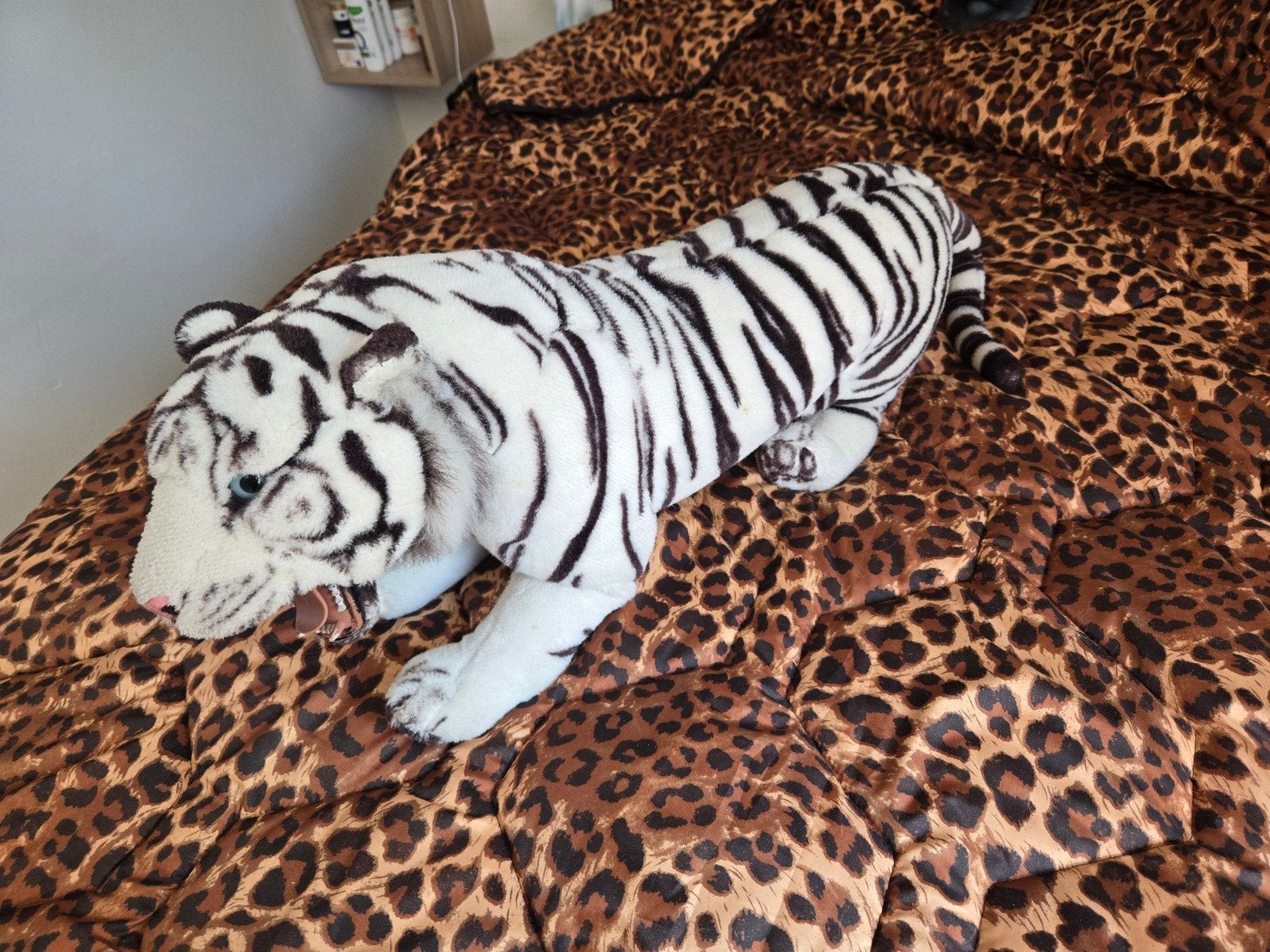 Grote Witte Pluche Tijger Knuffel - 50 cm, Ophalen, Zo goed als nieuw, Middelgroot (20 tot 80 cm), Wit