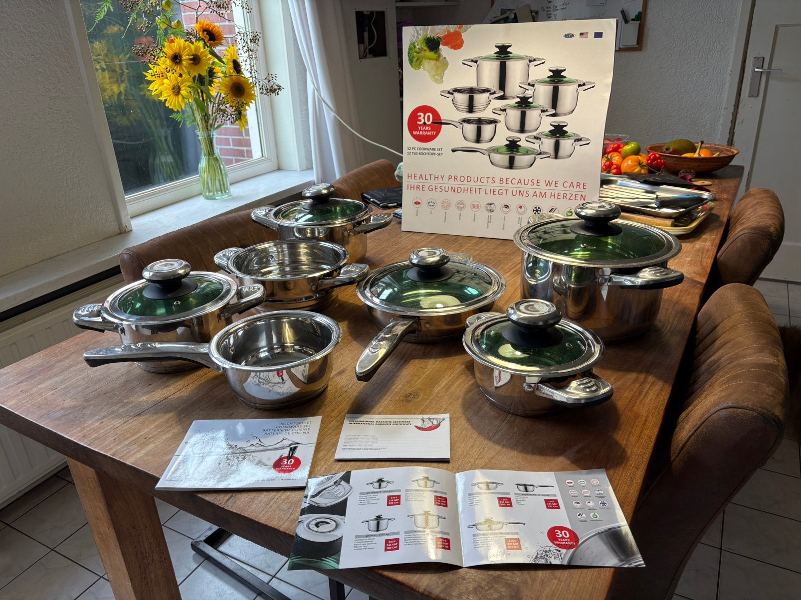 Zwitserse Pannenset Kochtopf: koken en stomen zonder vet, Huis en Inrichting, Keuken | Potten en Pannen, Ophalen of Verzenden