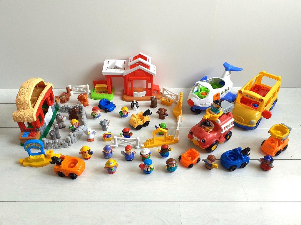 Grote set Little People met 17 popjes en 9 dieren, Kinderen en Baby's, Speelgoed | Fisher-Price, Ophalen of Verzenden, Gebruikt