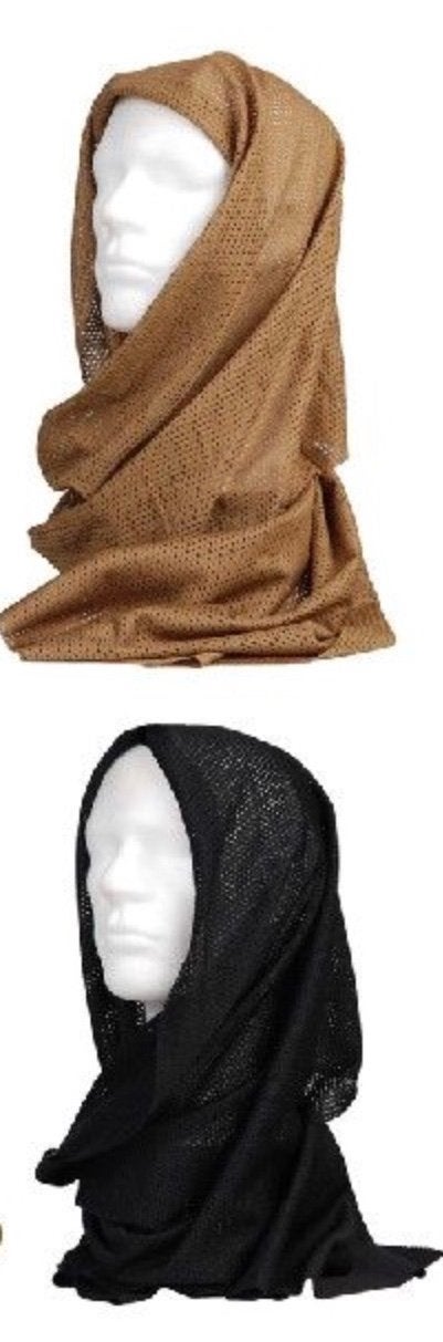 Tactical airsoft netsjaal 155x49 cm 100% polyester zwart, Ophalen of Verzenden, Nieuw, Overige maten, Sjaal