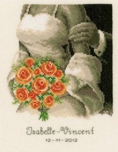 Borduurpakket Bruidsboeket met rozen 75355, ., Nieuw, Ophalen of Verzenden, .