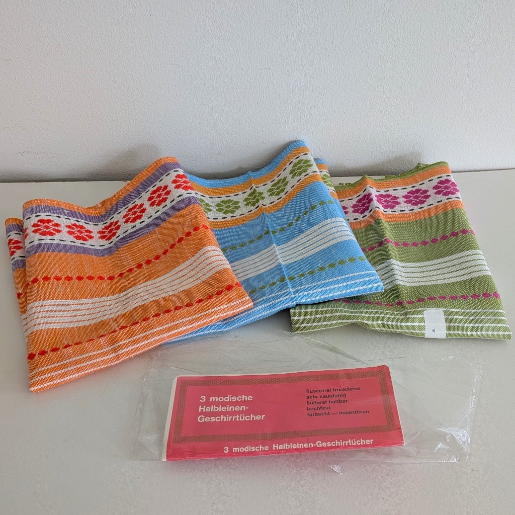 Vintage retro theedoeken / droogdoeken Nieuw in verpakking, Ophalen of Verzenden, Nieuw, Oranje, Theedoek of Handdoek