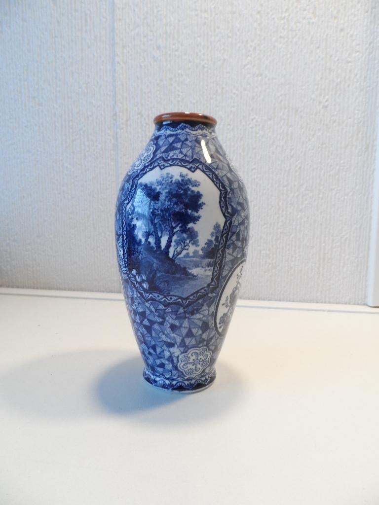 antiek oud blauw vaasje  gaaf kavel no 1., Antiek en Kunst, Ophalen of Verzenden