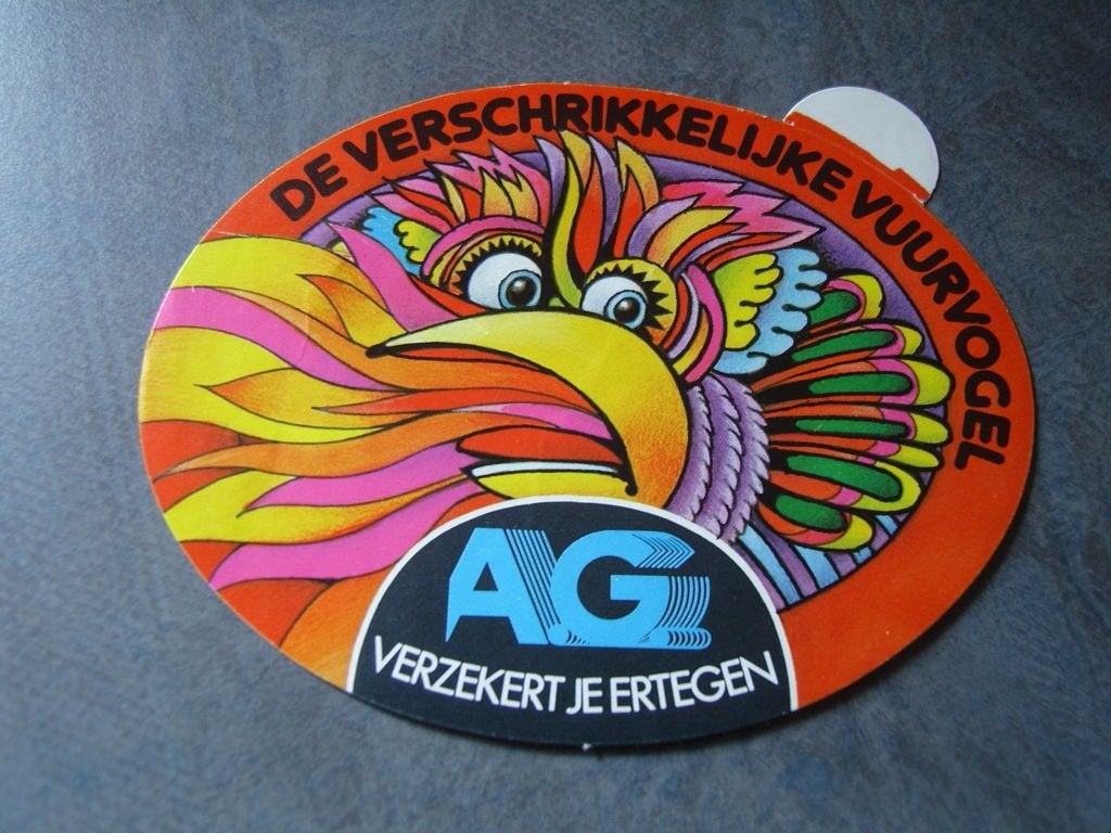 sticker AG verzekert tegen de verschrikkelijke vuurvogel, Ophalen, Zo goed als nieuw