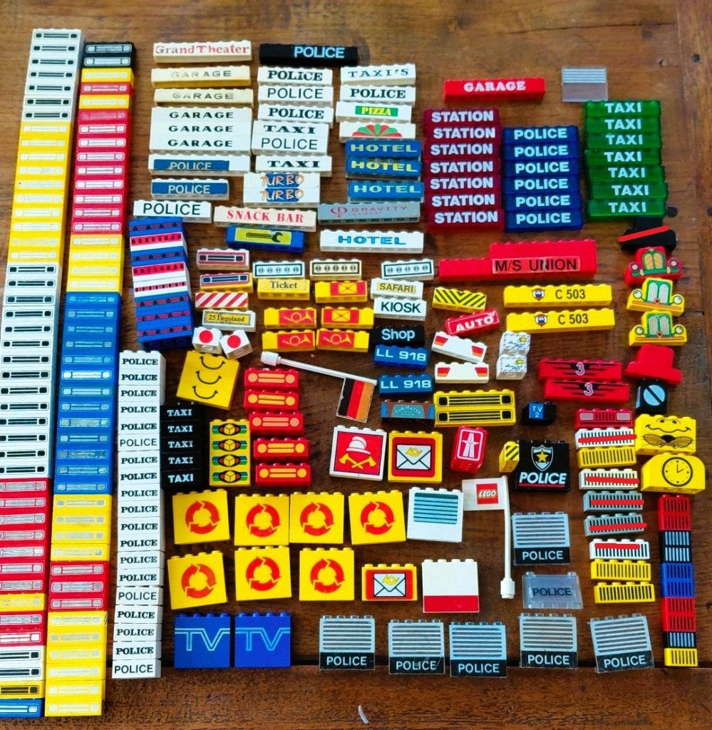 LEGO Vintage stenen met een afbeelding erop, Ophalen of Verzenden, Gebruikt, Losse stenen, Lego