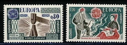 CEPT Andorra Frans 274/75 1976 postfris, Ophalen of Verzenden, Postfris, Overige thema's