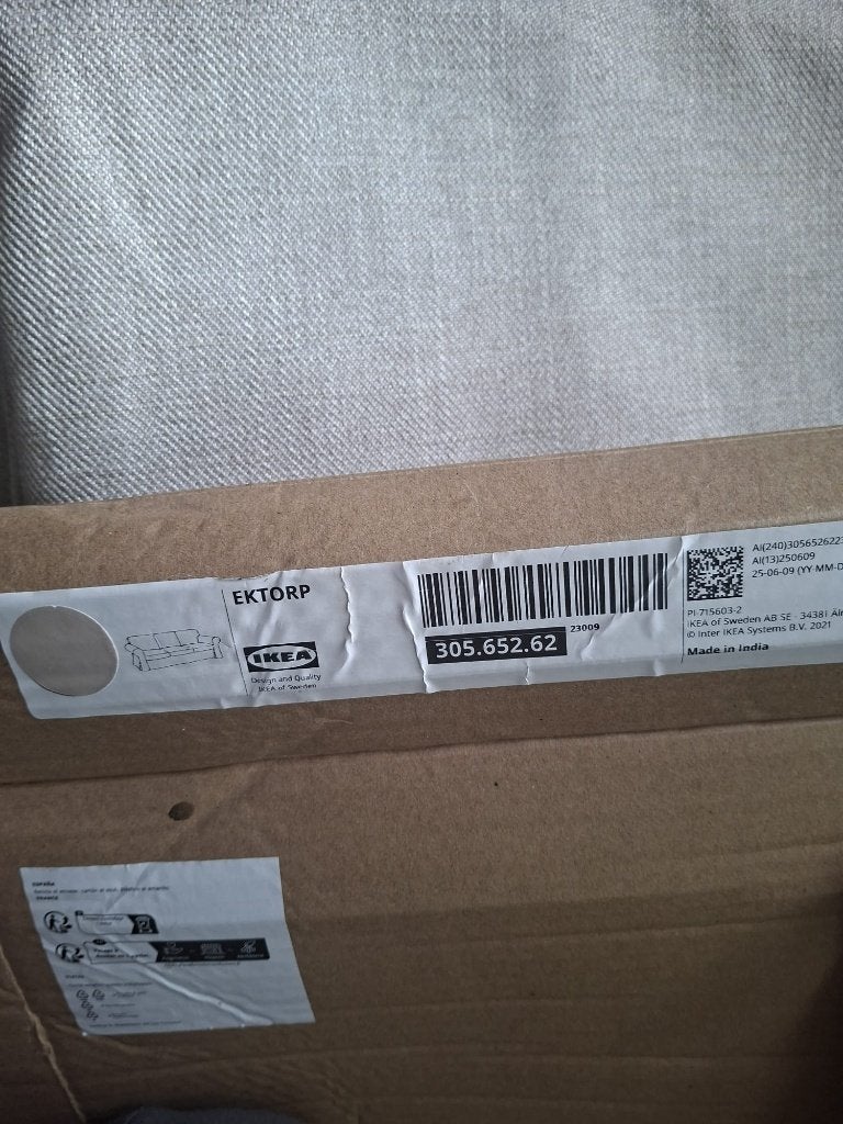 nieuw ektorp hoes 3 zitsbank. kilandra, lichtbeige, Ophalen, 250 tot 300 cm, 75 tot 100 cm, Rechte bank
