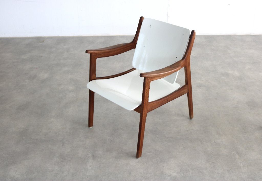 vintage fauteuils | armchairs | teak | jaren 60, Hout, Gebruikt, ., 75 tot 100 cm