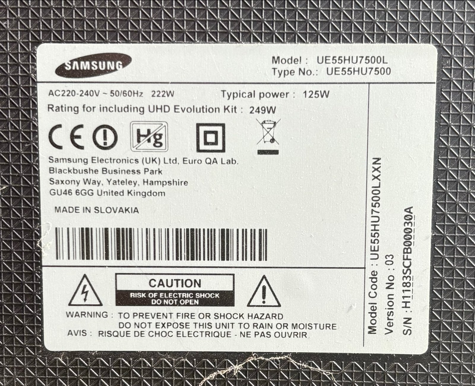 Samsung UE55HU7500L 55 inch 4K Smart TV, Ophalen, Gebruikt, 50 Hz, Samsung