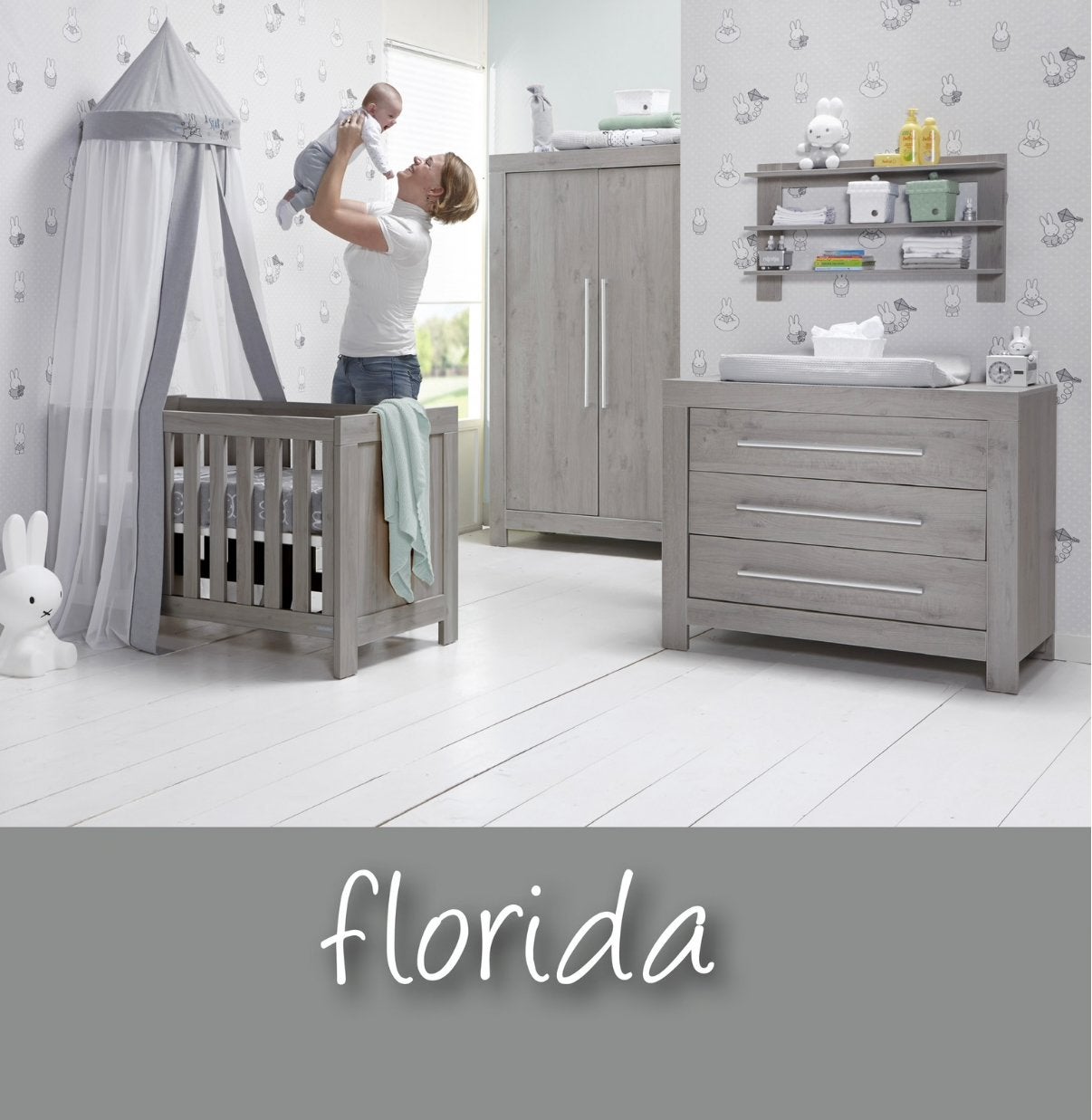 babykamer Florida - Commode, kast en bed, Kinderen en Baby's, Ophalen, Gebruikt, 50 tot 70 cm, 75 tot 100 cm