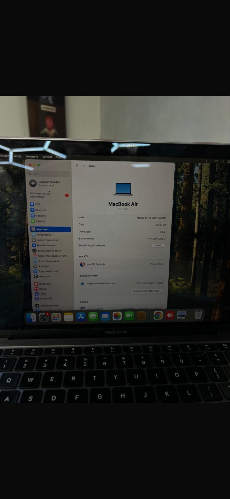 Apple MacBook Air M1 (2020) - Zo goed als nieuw, Computers en Software, Apple Macbooks, 256 GB, Qwerty, 8 GB, 13 inch