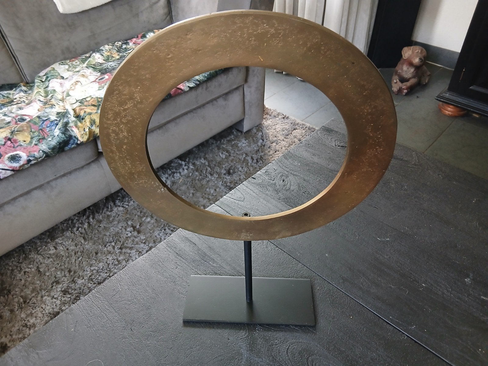 Decoratieve Cirkel Ornament - Groot Light en living WAIWO, Huis en Inrichting, Gebruikt, Ophalen of Verzenden, Goud, Metaal