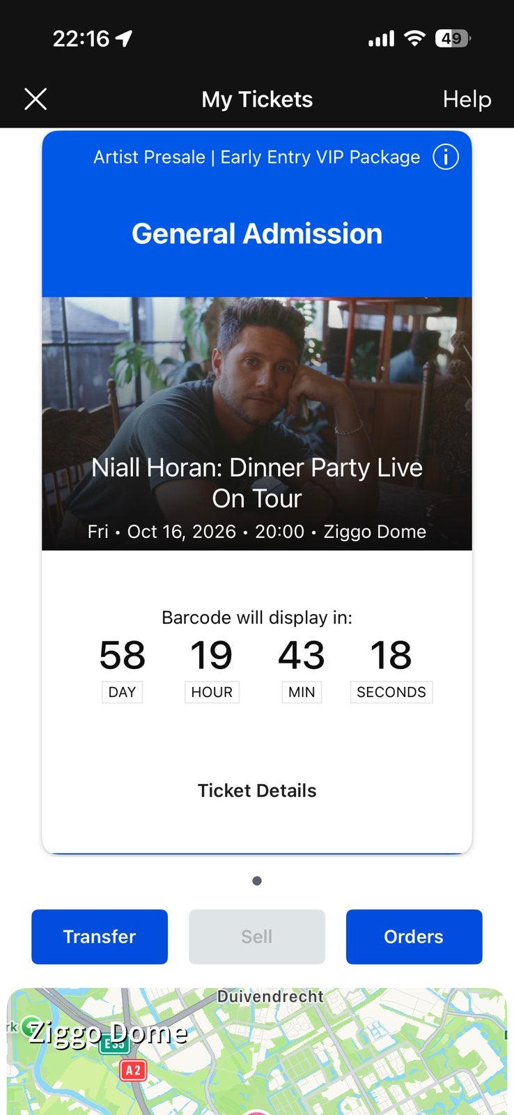 Vip ticket Nail horan, Eén persoon, Ticket of Toegangskaart