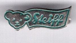 STEIFF groen op zilverkleurig poppen broche ( W_338), Ophalen of Verzenden, Zo goed als nieuw, Transport, Speldje of Pin