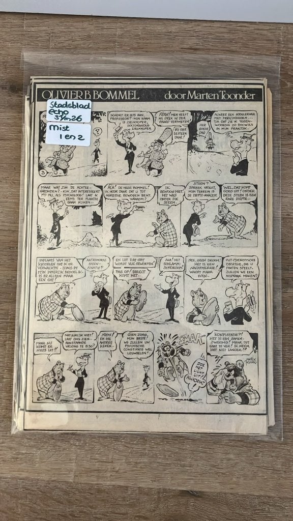 Olivier b  bommel verhaal stadsblad de echo, Ophalen of Verzenden, Olivier B, Bommel en Tom Poes, Gebruikt, Overige typen