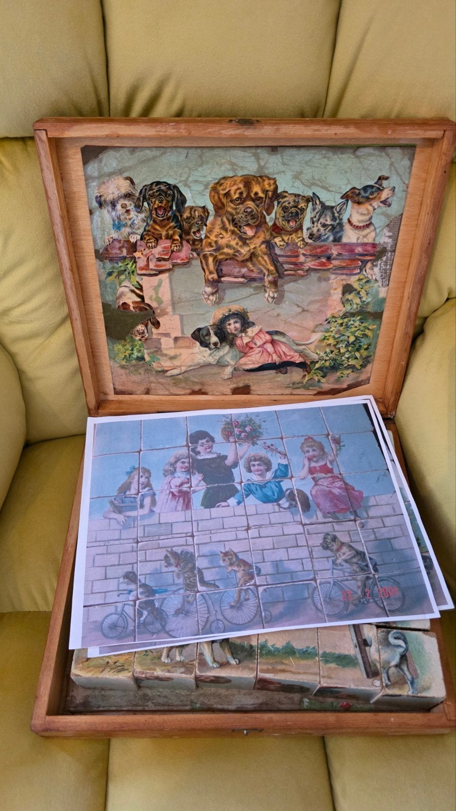 Vintage Houten Blokkenpuzzel - Nostalgische Dieren, Ophalen of Verzenden