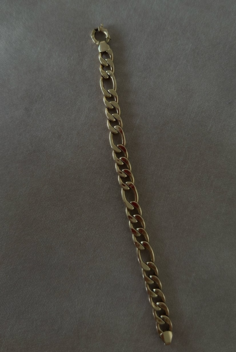 Gouden Figaro Armband 585 (14K) - 20 cm, Ophalen of Verzenden, Zo goed als nieuw, Goud
