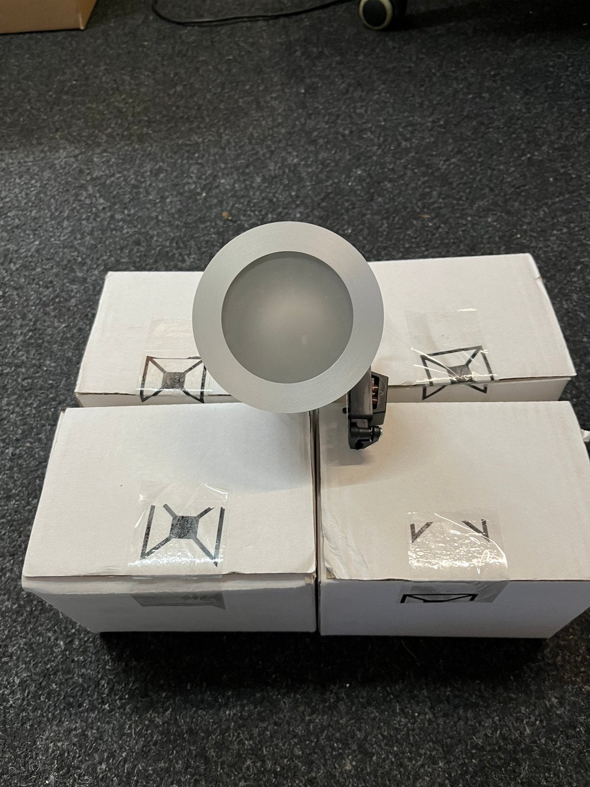 7 inbouwspots licht grijs nieuw, Ophalen, GU10, Nieuw, Inbouwspot
