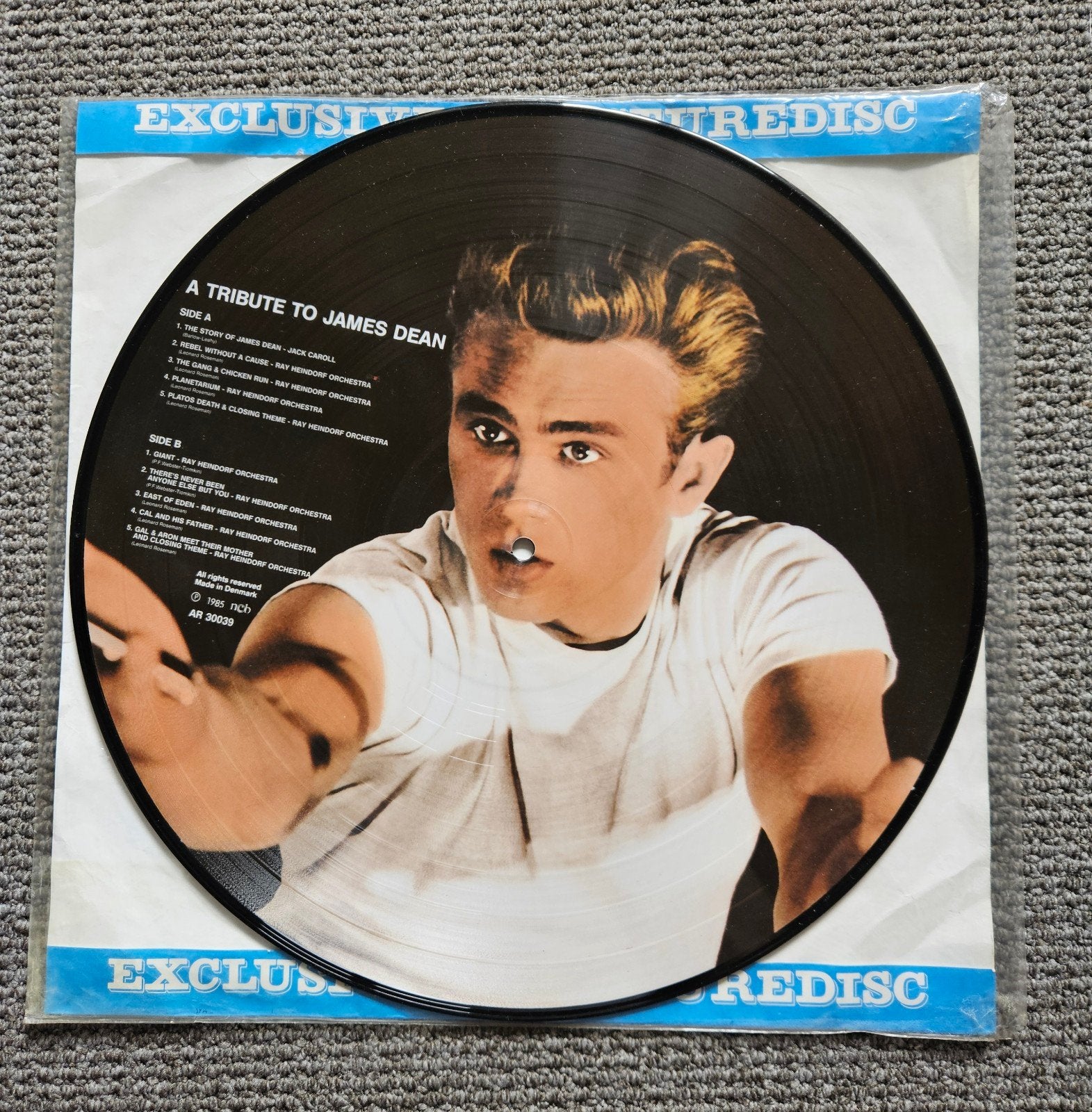Vintage picture disc LP A Tribute to James Dean 1985 izgs, Verzamelen, Verzenden, Nieuw, Film, Overige typen