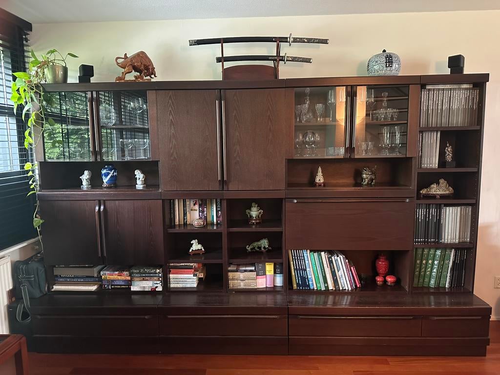 Wandmeubel, Huis en Inrichting, Kasten | Wandmeubels, Ophalen, Gebruikt, Met deur(en), Glas