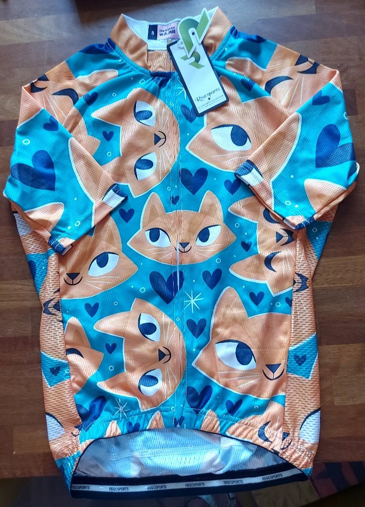 Dames wielrenshirt cats, Kleding | Dames, Meerkleurig, Nieuw, Ophalen of Verzenden, Hardlopen of Fietsen
