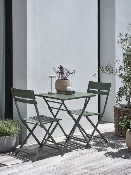 Bistroset ABORG B60xL60 groen, 2 zitplaatsen, Overige materialen, Eettafel, Nieuw