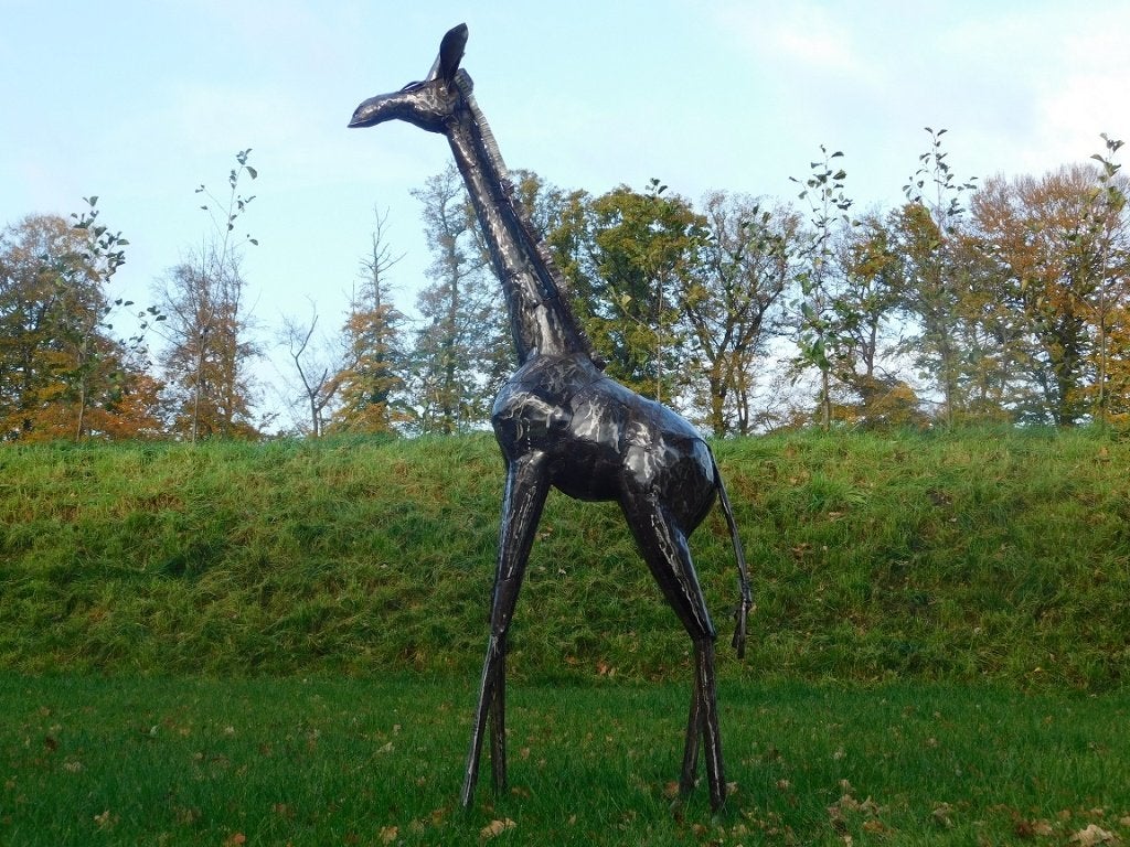 Giraffe Zuri XL - 200 cm - Handgemaakt Metalen Beeld, Verzenden