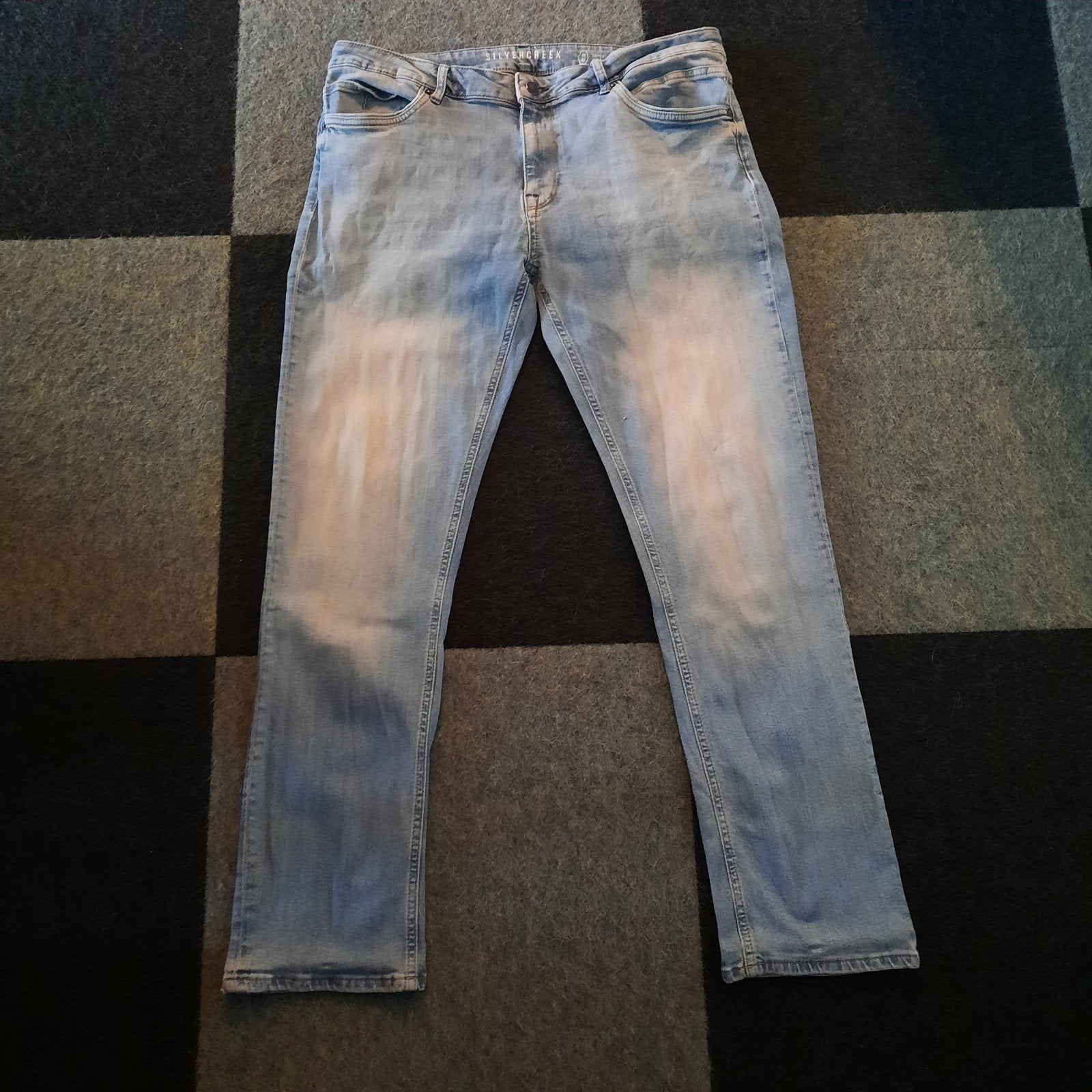 Heren spijkerbroek Silvercreek 38/32 lichtblauw, gebleekt, W36 - W38 (confectie 52/54), Blauw, Ophalen of Verzenden, Zo goed als nieuw