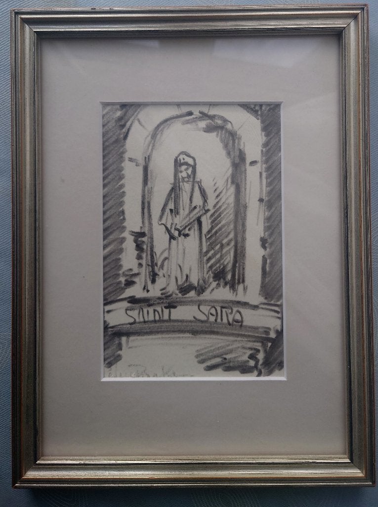 Peter van den BRAKEN (1896 - 1979) Saint Sara tekening ~1960, Ophalen of Verzenden