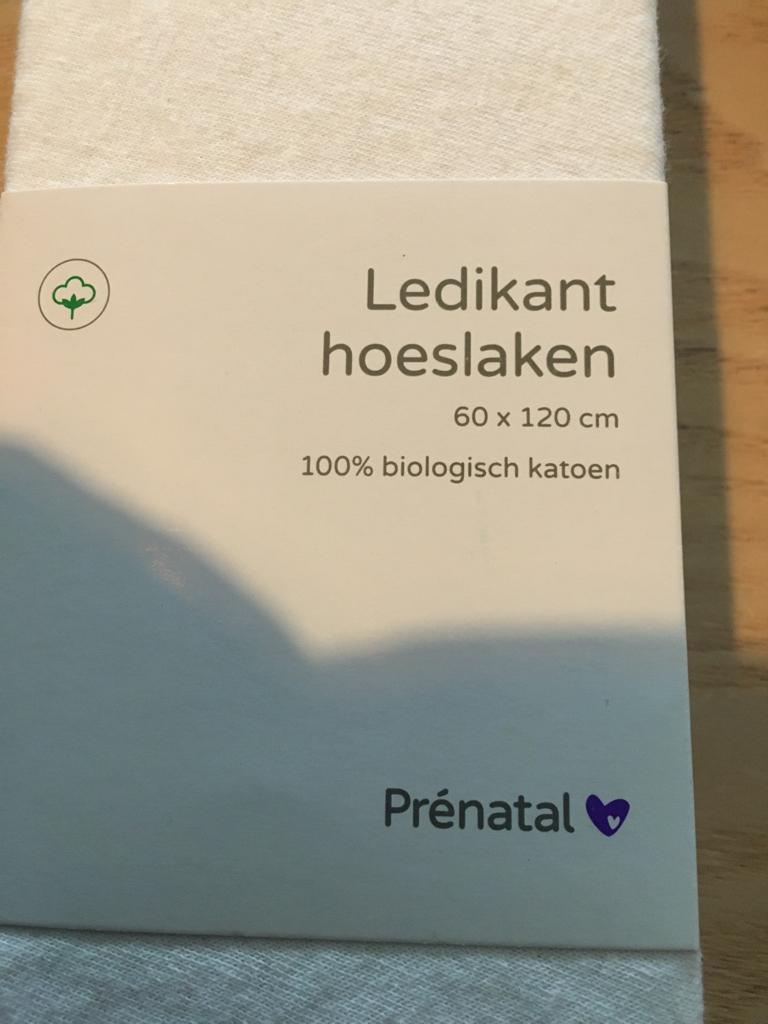Prenatal Ledikant hoeslaken 60 x 120cm wit, Kinderen en Baby's, Babywiegjes en Ledikanten, Ophalen of Verzenden, Nieuw, Ledikant