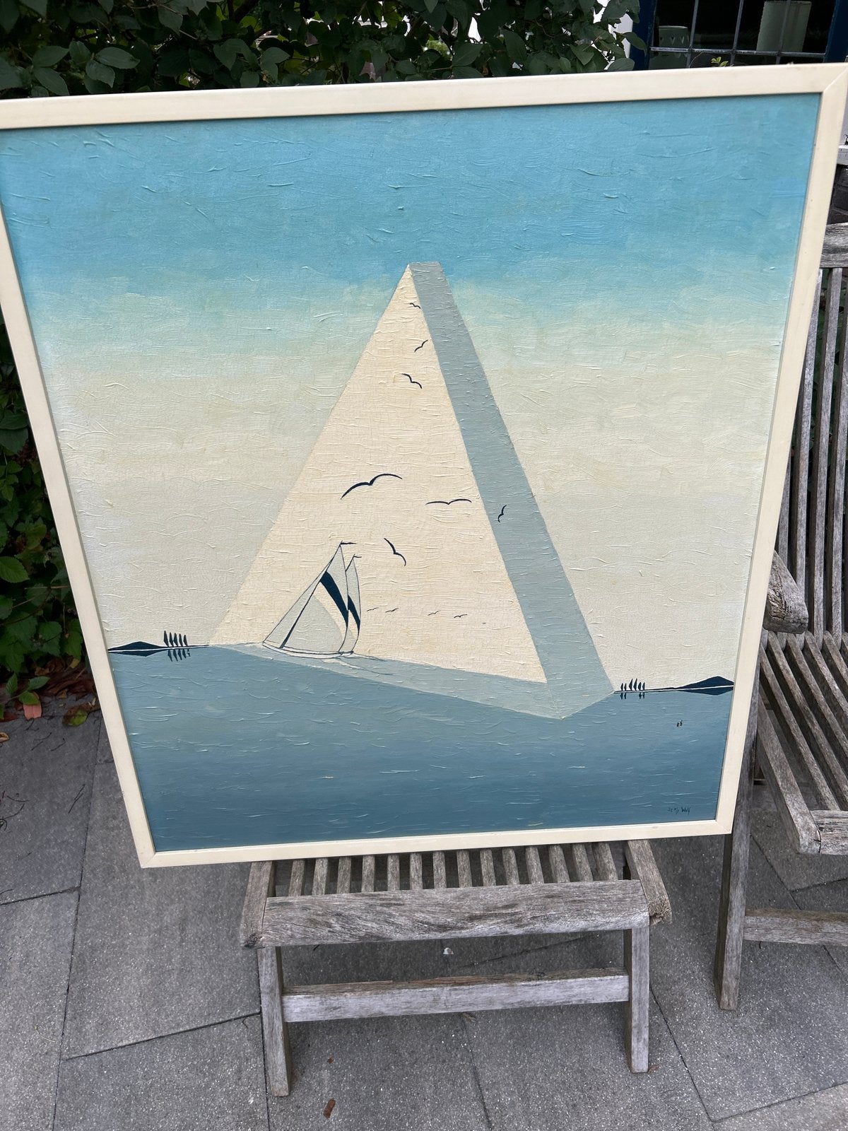 Modern 3D Maritiem Schilderij - Zeilboot op Zee, Antiek en Kunst, Overig onderwerp, 3D-effect, Ophalen of Verzenden, Overige materialen