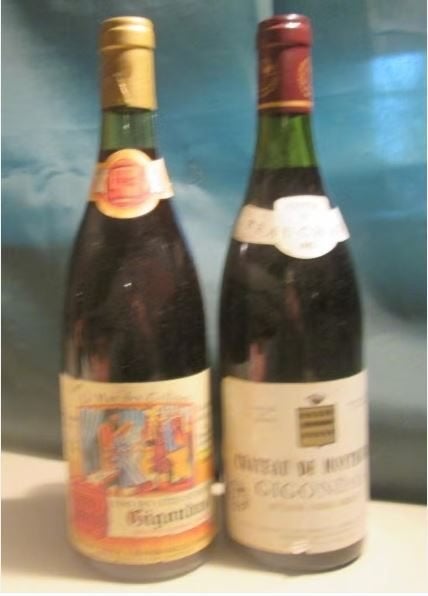 2 Oude Rode Frans Wijnen - Gigondas - 1982/85, Frankrijk, Ophalen of Verzenden, Zo goed als nieuw, Rode wijn