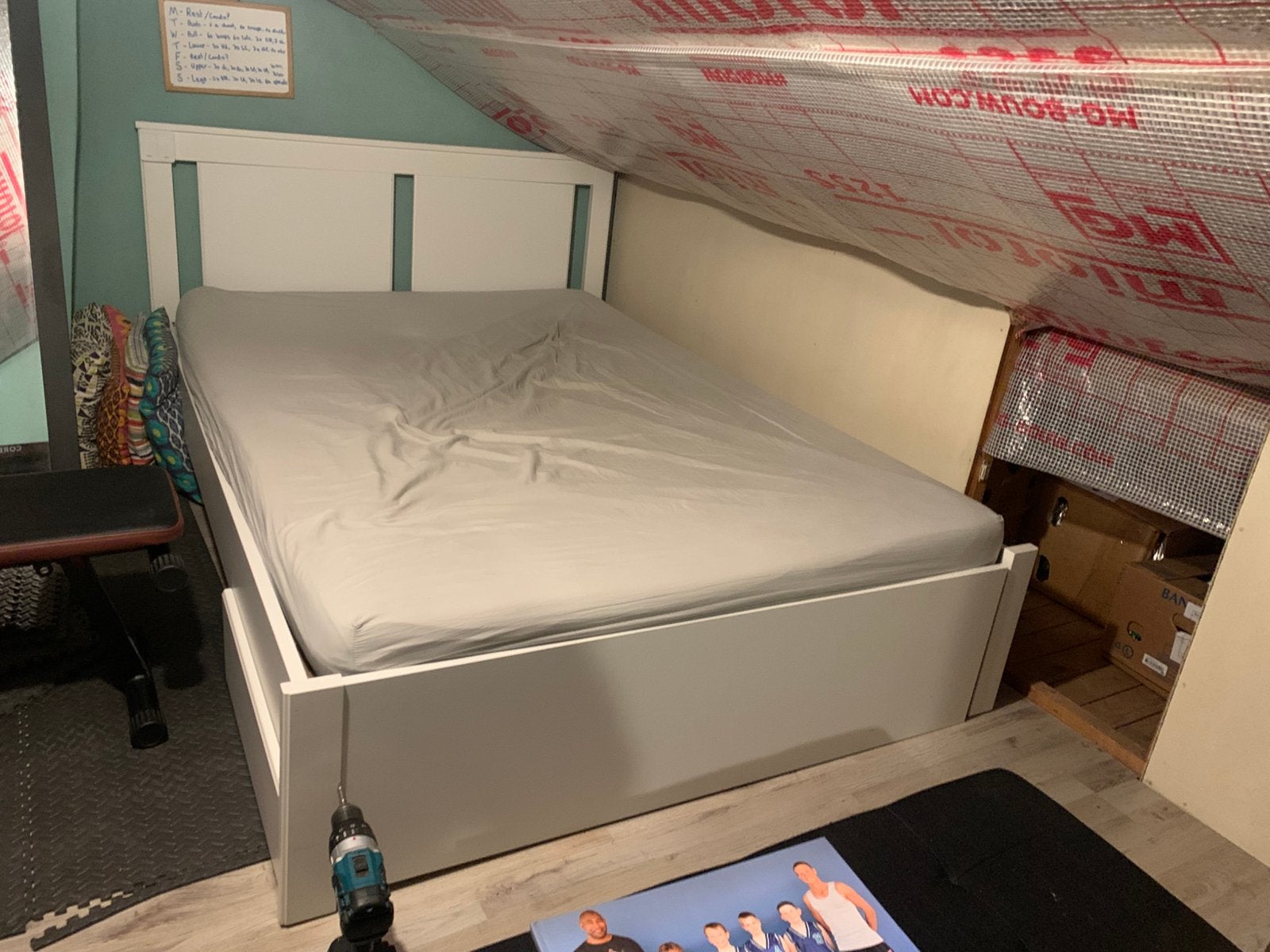 Bed 140x200 cm, Huis en Inrichting, Gebruikt, Wit, Tweepersoons, 200 cm